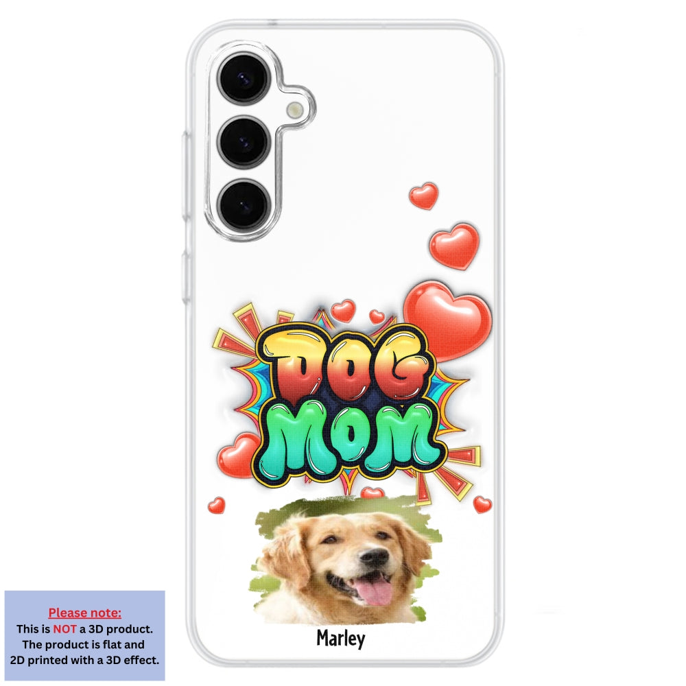 Dog Mom Gradient Photo - Personalized 3D Inflated Effect Phone Case