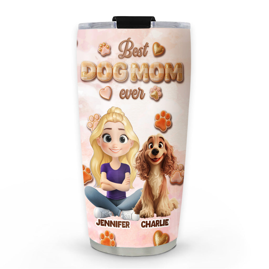 Custom Mother's day Birthday Gifts For Dog Mom, Dog Lovers • Best Stuffy Dog Mom Ever - Personalized 3D Effect Tumbler
