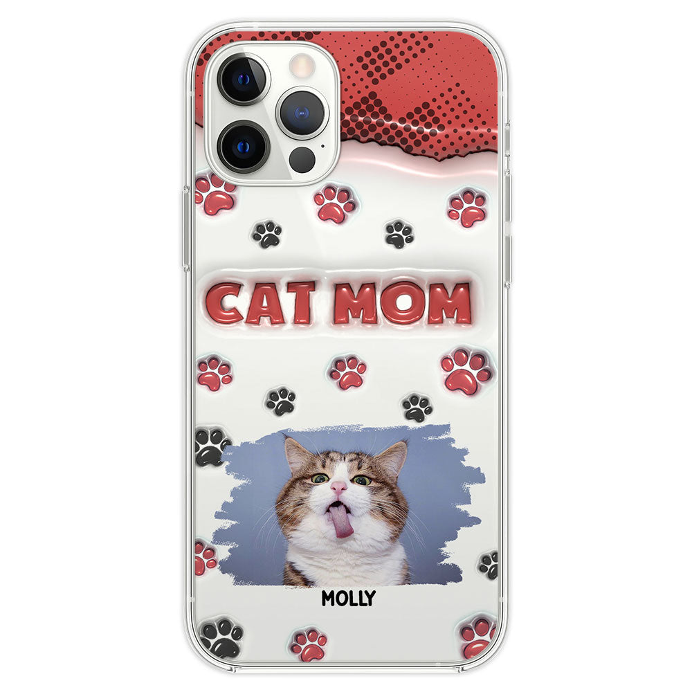 Cat Mom Version Photo - Personalized 3D Inflated Effect Phone Case
