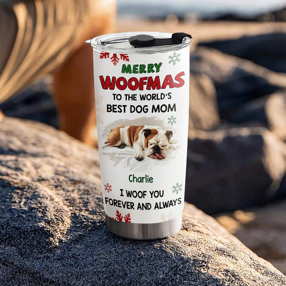 Custom Photo Christmas Birthday Gifts For Dog Mom, Dog Lovers • Always Woof You Photo - Personalized Tumbler