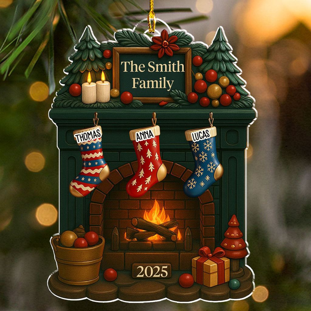 Family Fireplace - Personalized Acrylic Ornament
