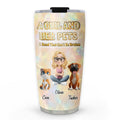 Custom Christmas Birthday Gifts For Pet Mom, Pet Lovers • A Girl And Her Pet Pearl - Personalized 3D Inflated Effect Tumbler