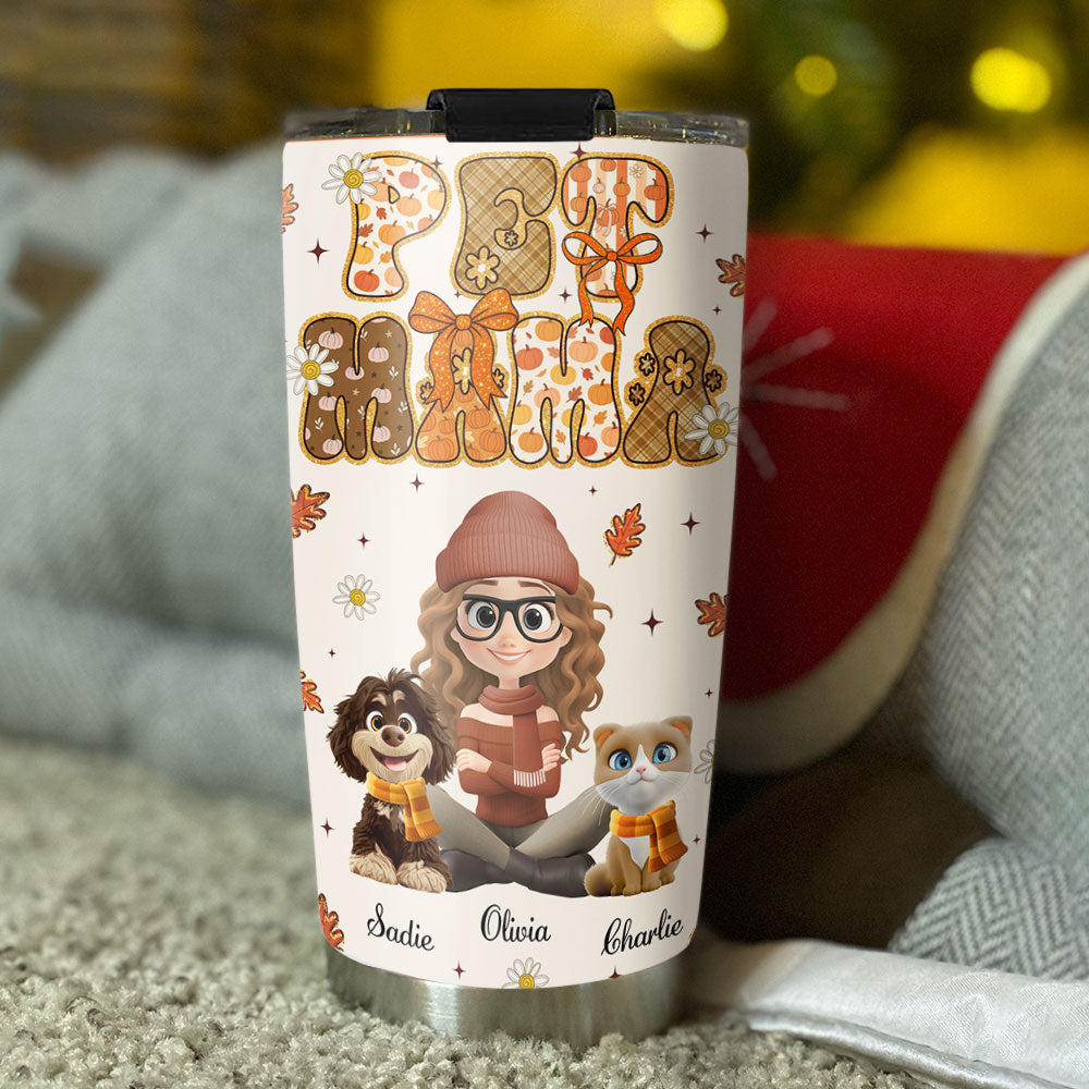 Custom Christmas Birthday Gifts For Pet Mom, Pet Lovers • Cinnamon Latte Fur Ver - Personalized Tumbler