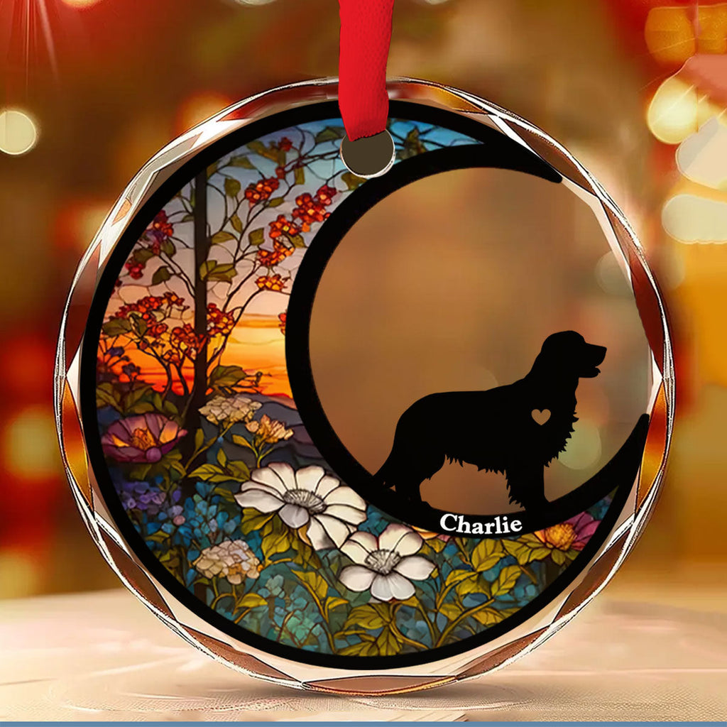 Custom Christmas Memorial Sympathy Gifts For Dogs, Cats • Do Not Cry Because It Is Over - Personalized Glass Ornament
