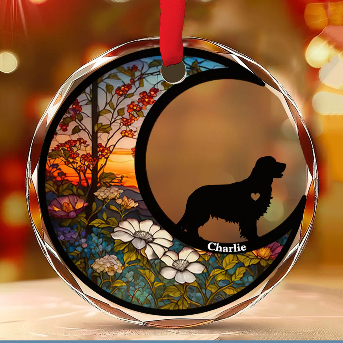 Custom Christmas Memorial Sympathy Gifts For Dogs, Cats • Do Not Cry Because It Is Over - Personalized Glass Ornament