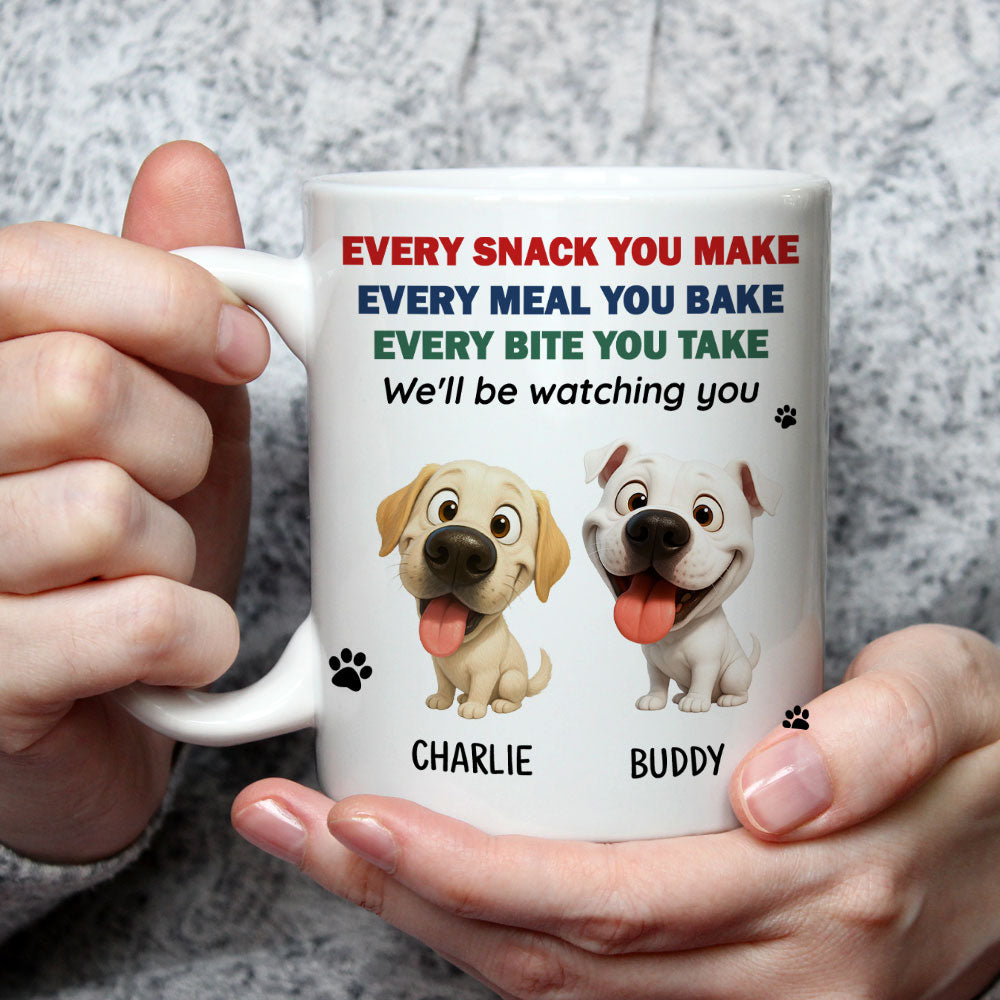 Custom Christmas Birthday Gifts For Dog Lovers • Watching You Dad Mom - Personalized Coffee Mug