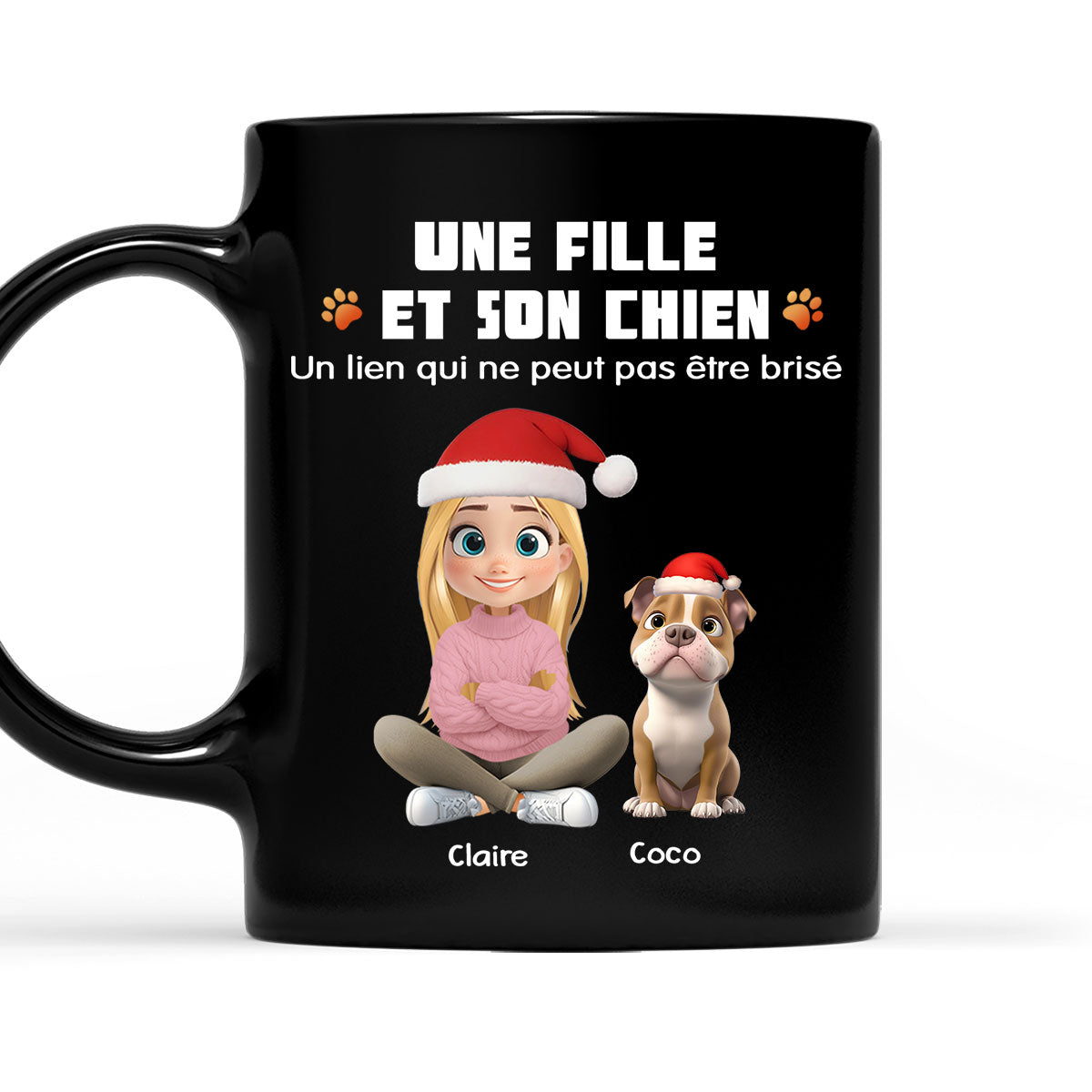 Custom Christmas Birthday Gifts For Dog Lovers • Mug personnalisé - Humain et son chien