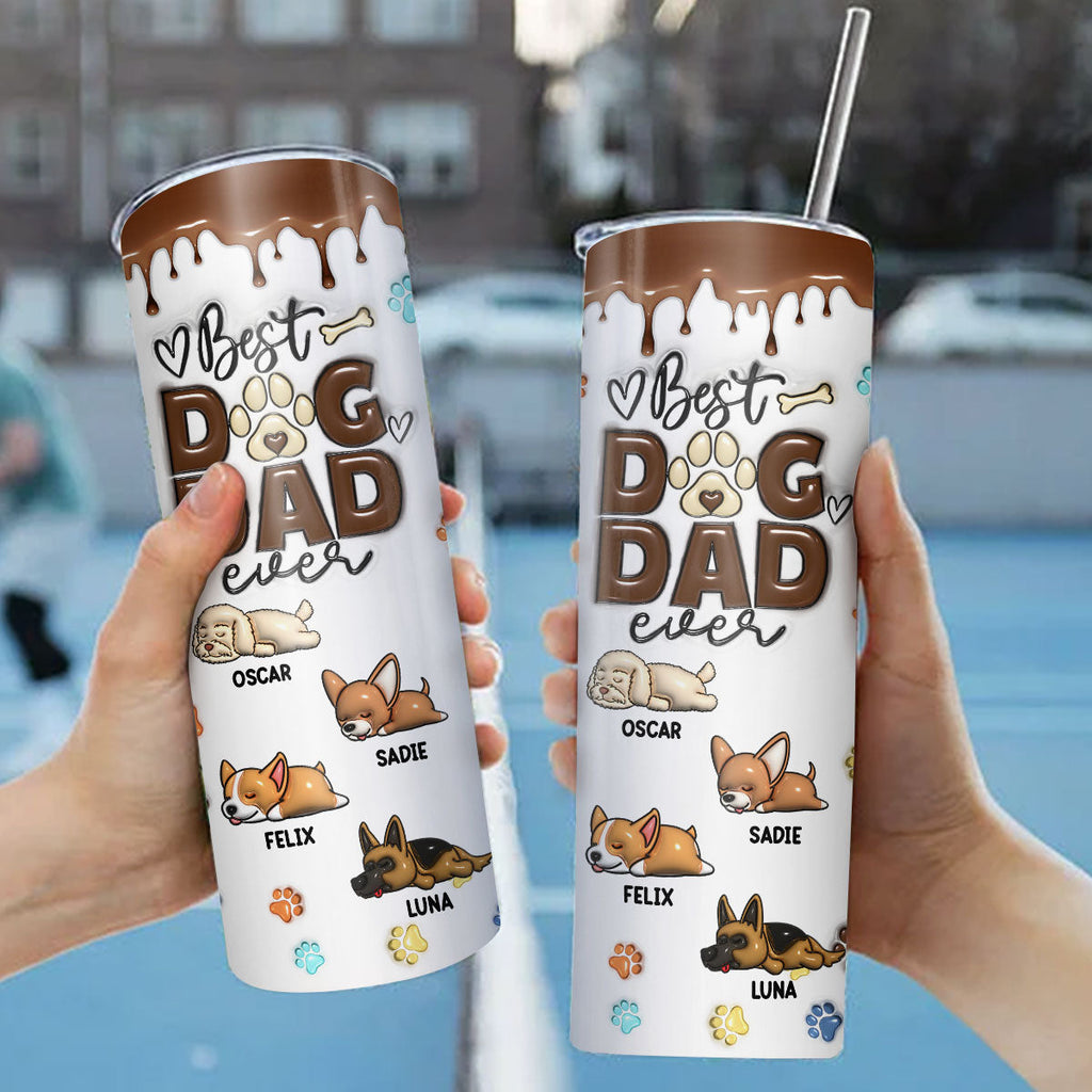 Custom Christmas Birthday Gifts For Dog Lovers • You Are The Best - Personalized 3D Inflated Effect Skinny Tumbler