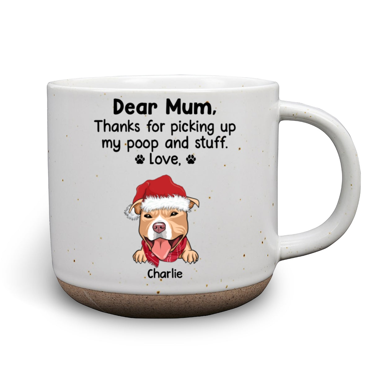 Custom Christmas Birthday Gifts For Dog Lovers • Picking Up My Poop - Personalized Pottery Mug