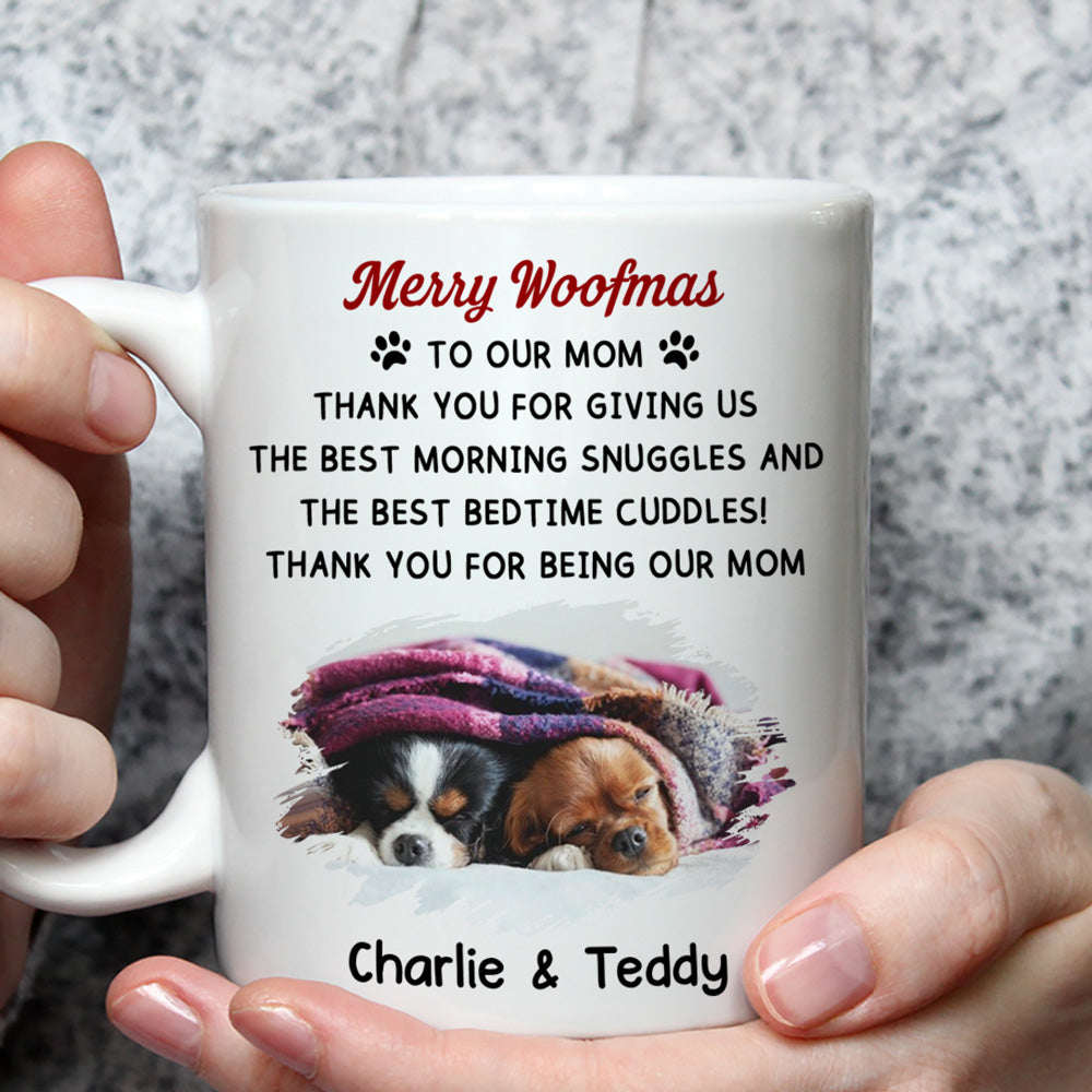 Custom Photo Christmas Birthday Gifts For Dog Lovers • Only Cuddle You At Bedtime Photo - Personalized Coffee Mug