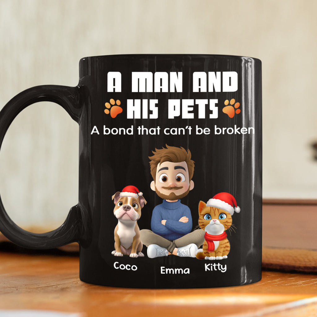 Custom Christmas Birthday Gifts For Dog Lovers • Human And Their Pet Cartoon Christmas - Personalized Coffee Mug