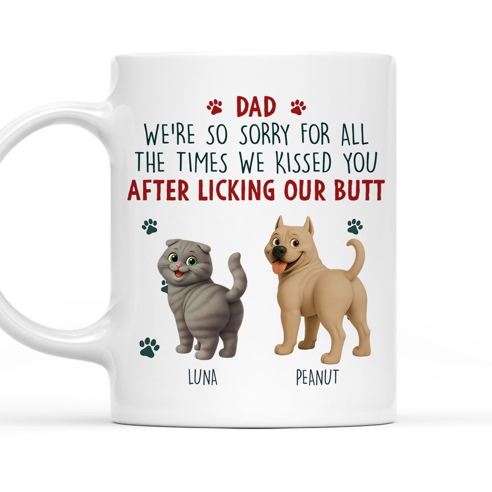 Custom Christmas Birthday Gifts For Dog Lovers • Sorry Mom Dad Pet Version - Personalized Coffee Mug