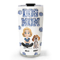 Custom Christmas Birthday Gifts For Dog Mom, Dog Lovers • Dog Mom Mum Blue - Personalized 3D Inflated Effect Tumbler