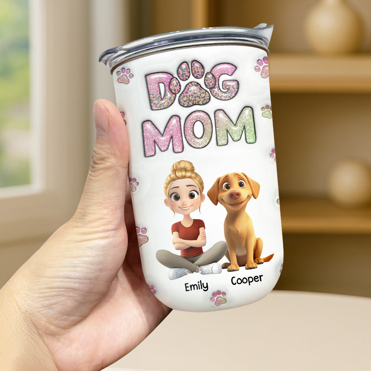 Custom Christmas Birthday Gifts For Dog Lovers • Dog Mom Lovely Chibi - Personalized 10oz Tumbler