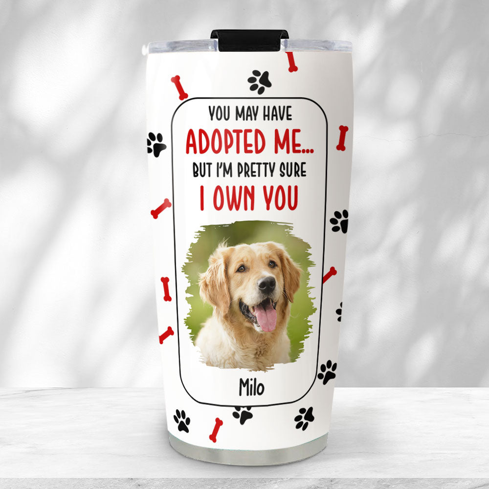 Custom Christmas Birthday Gifts For Pet Lovers • Adopted Us Photo - Personalized Tumbler