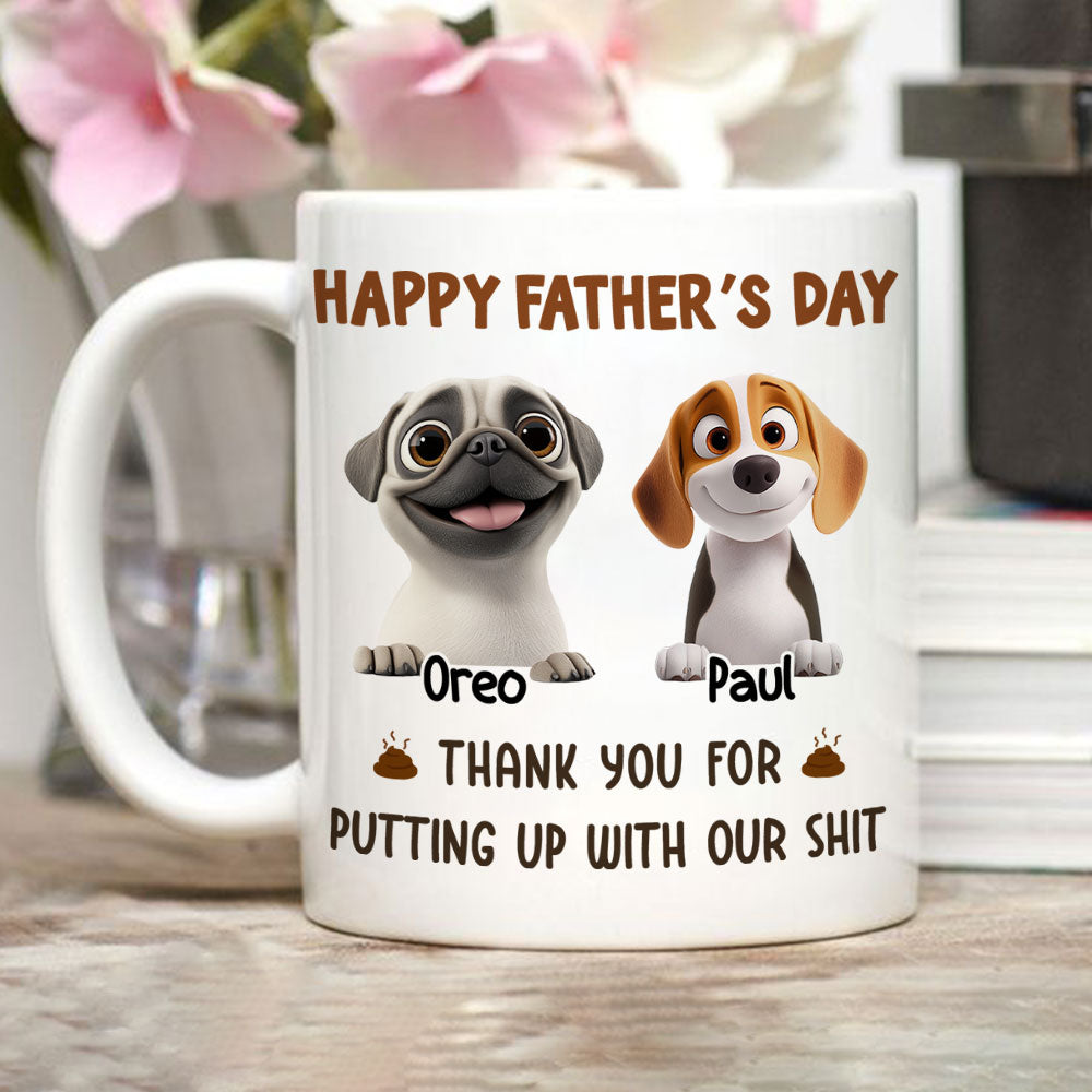 Custom Father's day Birthday Gifts For Cat Dad, Cat Lovers • Putting Up With My Shit Daddy - Personalized Coffee Mug