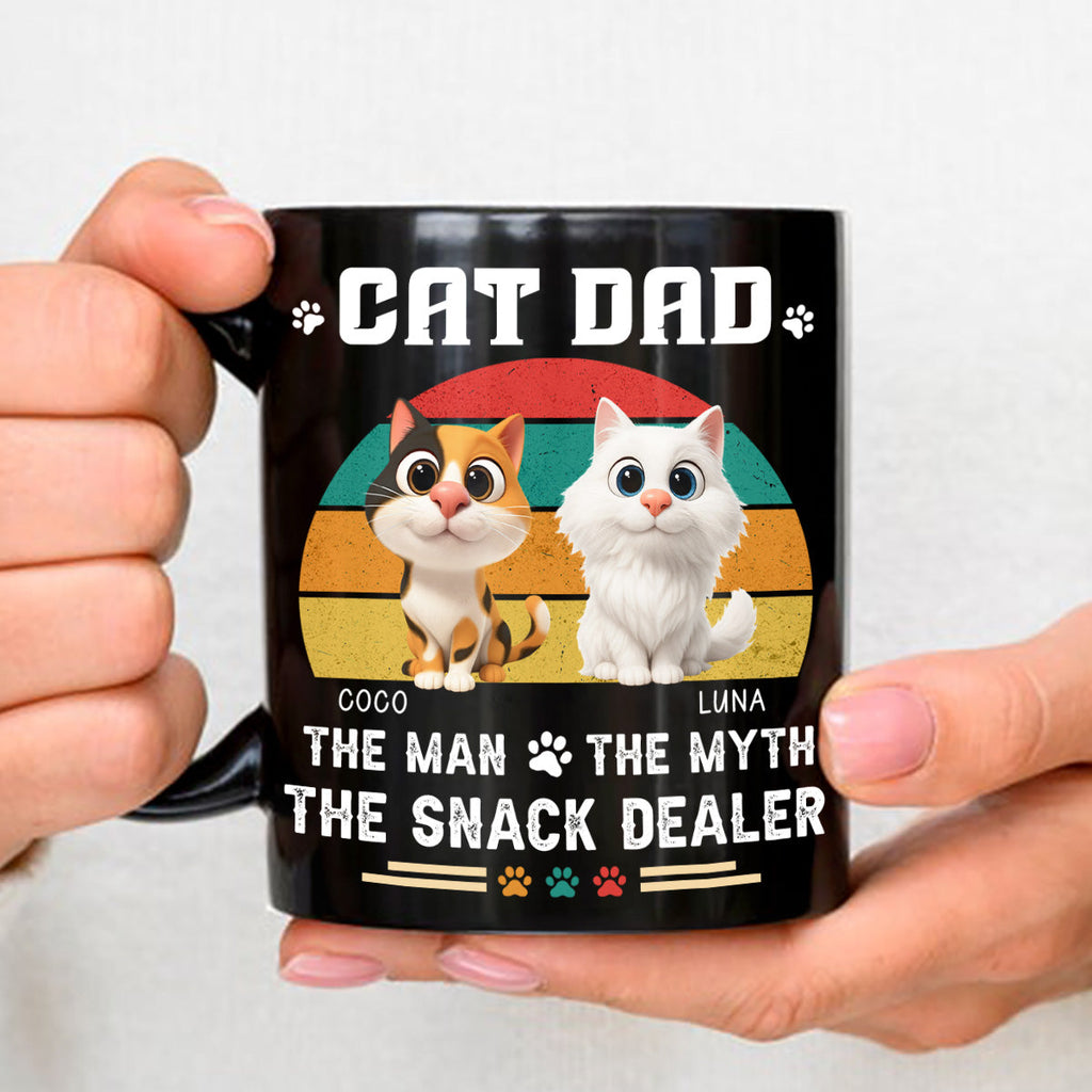 Custom Christmas Birthday Gifts For Cat Dad, Cat Lovers • Man Myth Dealer - Personalized Coffee Mug