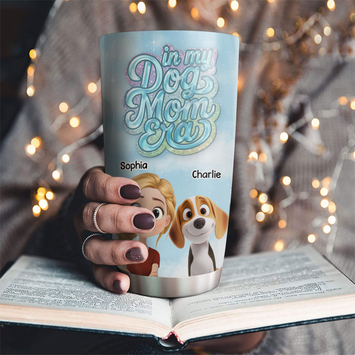 Custom Christmas Birthday Gifts For Dog Mom, Dog Lovers • Into The Sky - Personalized 3D Effect Tumbler