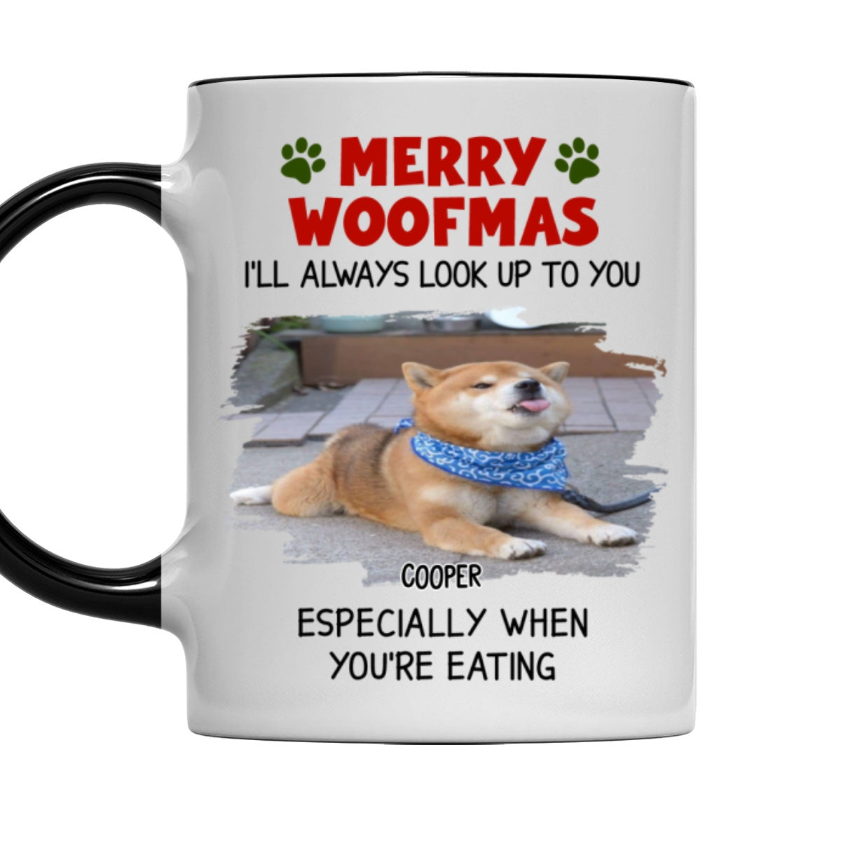 Custom Photo Christmas Birthday Gifts For Dog Lovers • Especially When You Are Eating Christmas Photo - Personalized Accent Mug
