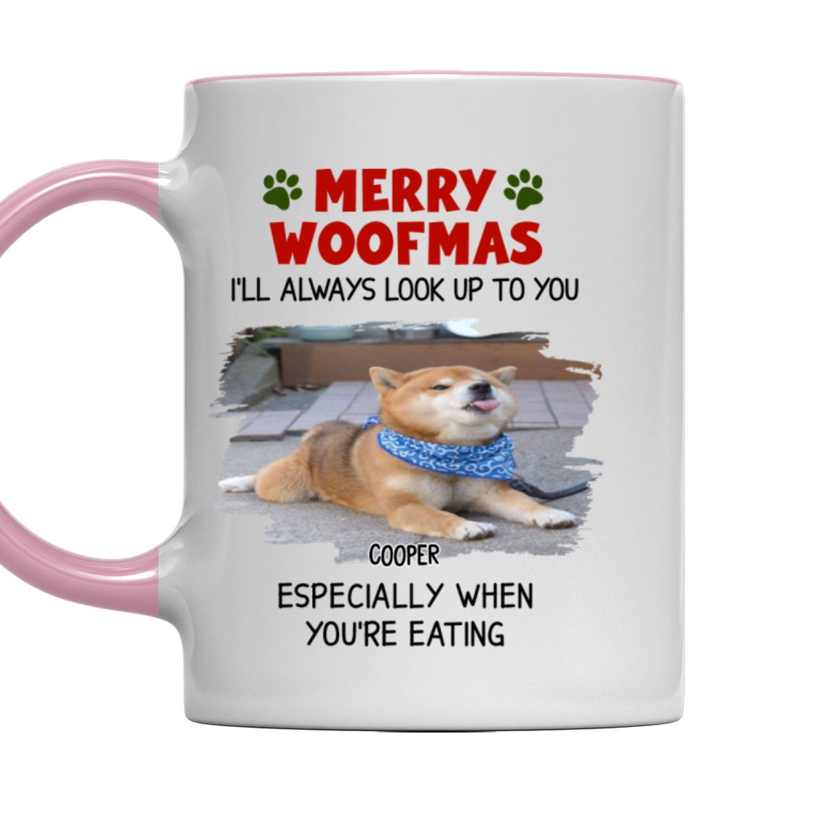 Custom Photo Christmas Birthday Gifts For Dog Lovers • Especially When You Are Eating Christmas Photo - Personalized Accent Mug