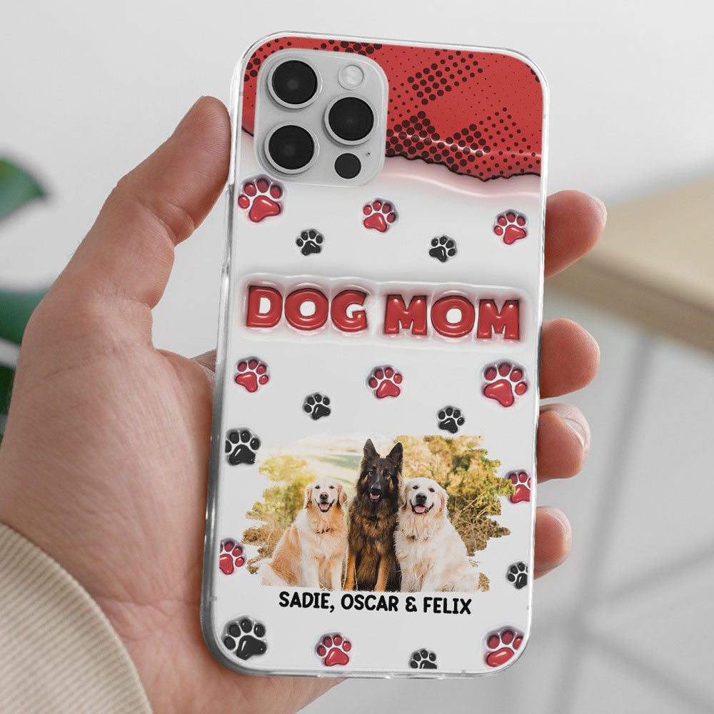 Dog Mom Photo Version 2 - Personalized 3D Inflated Effect Phone Case