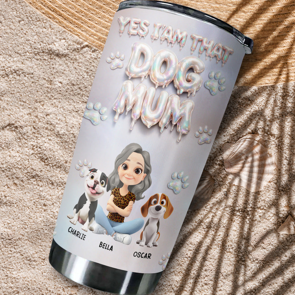 Custom Christmas Birthday Gifts For Dog Mom, Dog Lovers • Melting Into You - Personalized 3D Effect Tumbler