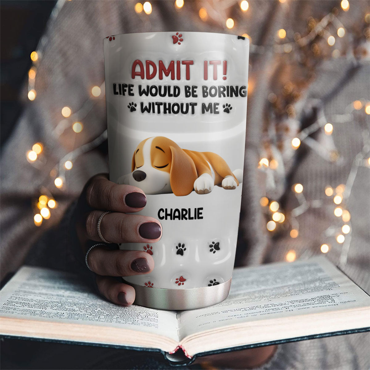 Custom Mother's day Birthday Gifts For Dog Mom, Dog Lovers • Lovely Dog Baby - Personalized 3D Inflated Effect Tumbler