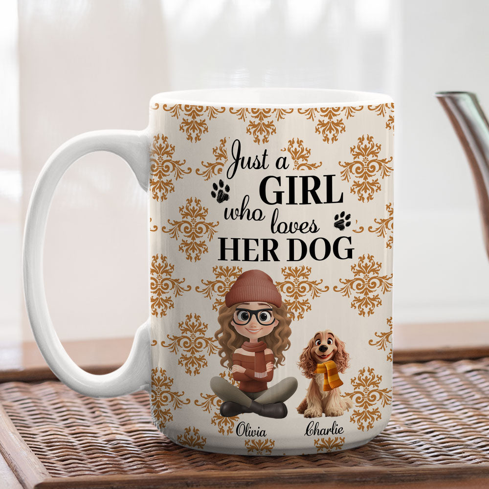 Custom Christmas Birthday Gifts For Dog Mom, Dog Lovers • Pumskin Dog Autumn - Personalized Coffee Mug