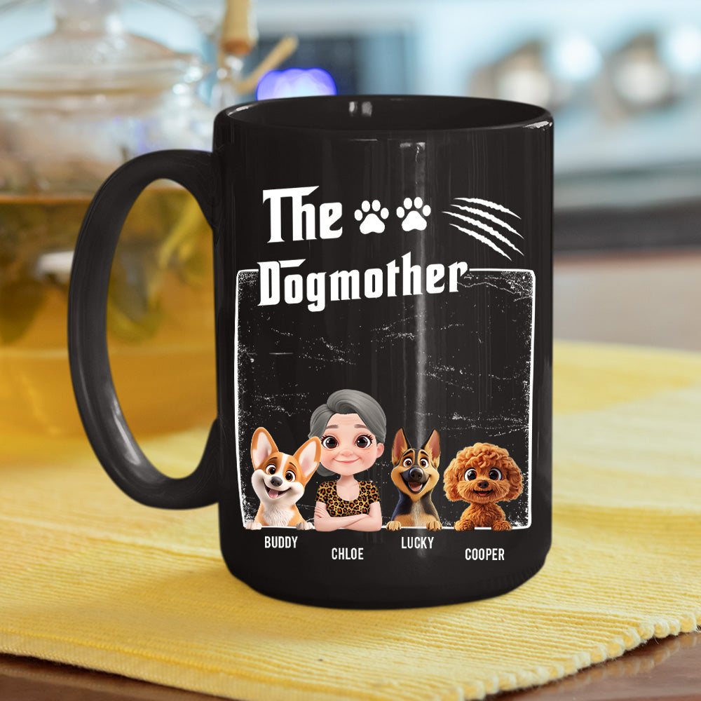 Custom Christmas Birthday Gifts For Dog Mom, Dog Lovers • The Dogmother Dark Ver - Personalized Coffee Mug
