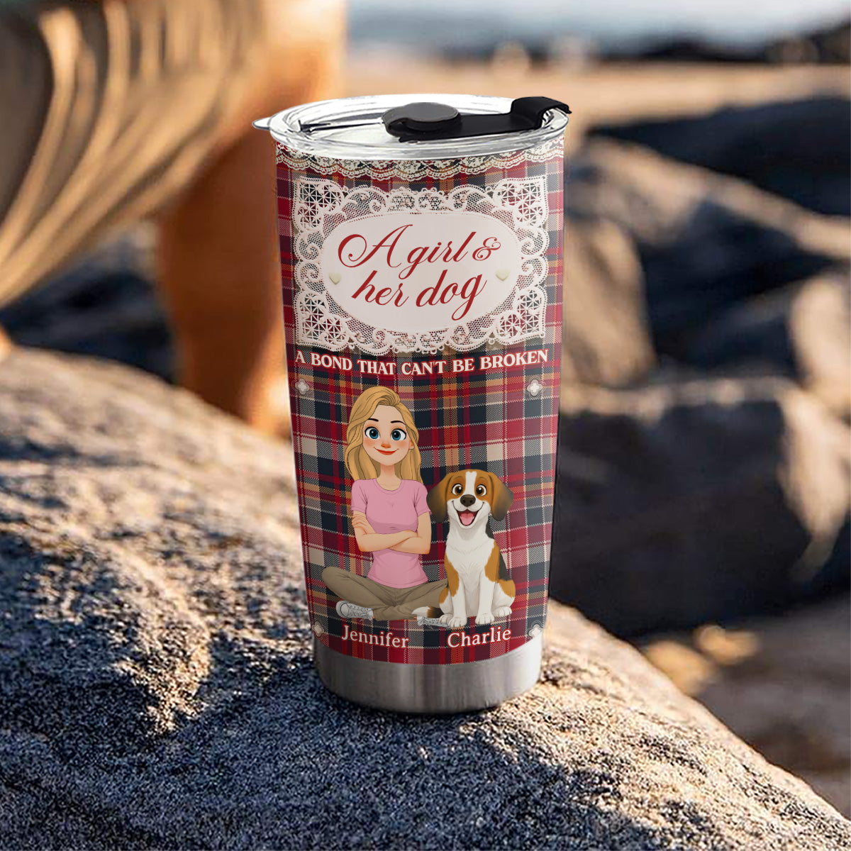 Custom Christmas Birthday Gifts For Dog Mom, Dog Lovers • Flower And Storybook Dog - Personalized Tumbler