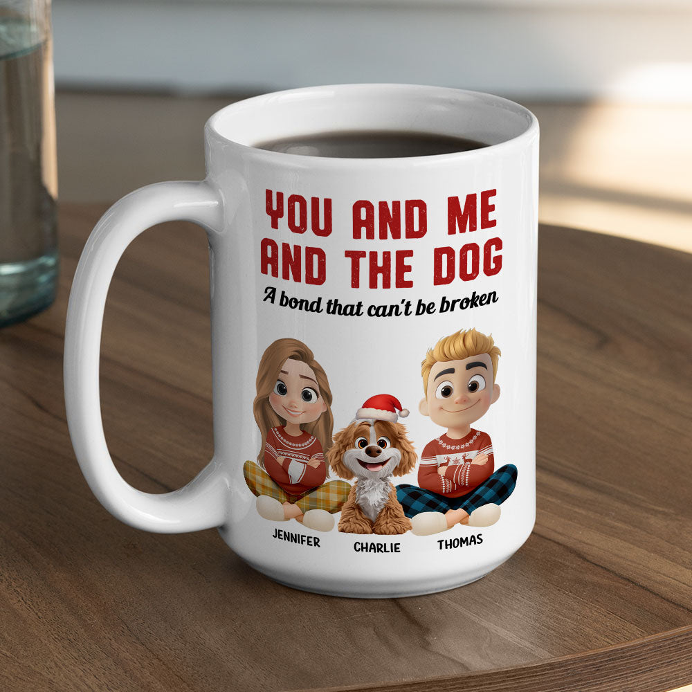 Custom Christmas Birthday Gifts For Dog Lovers • You Me And The Dog Snow Ver - Personalized Coffee Mug