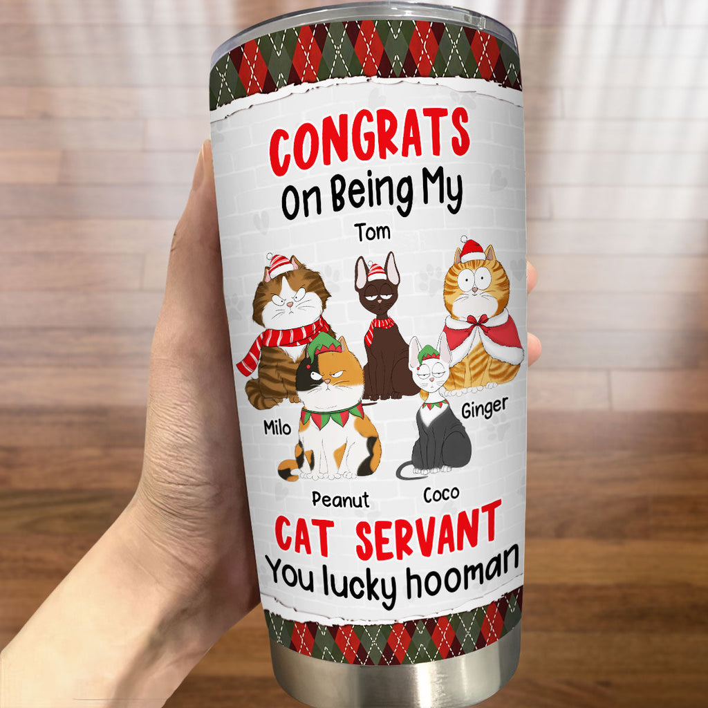 Custom Christmas Birthday Gifts For Pet Lovers • Congrats Lucky Hooman - Personalized Tumbler