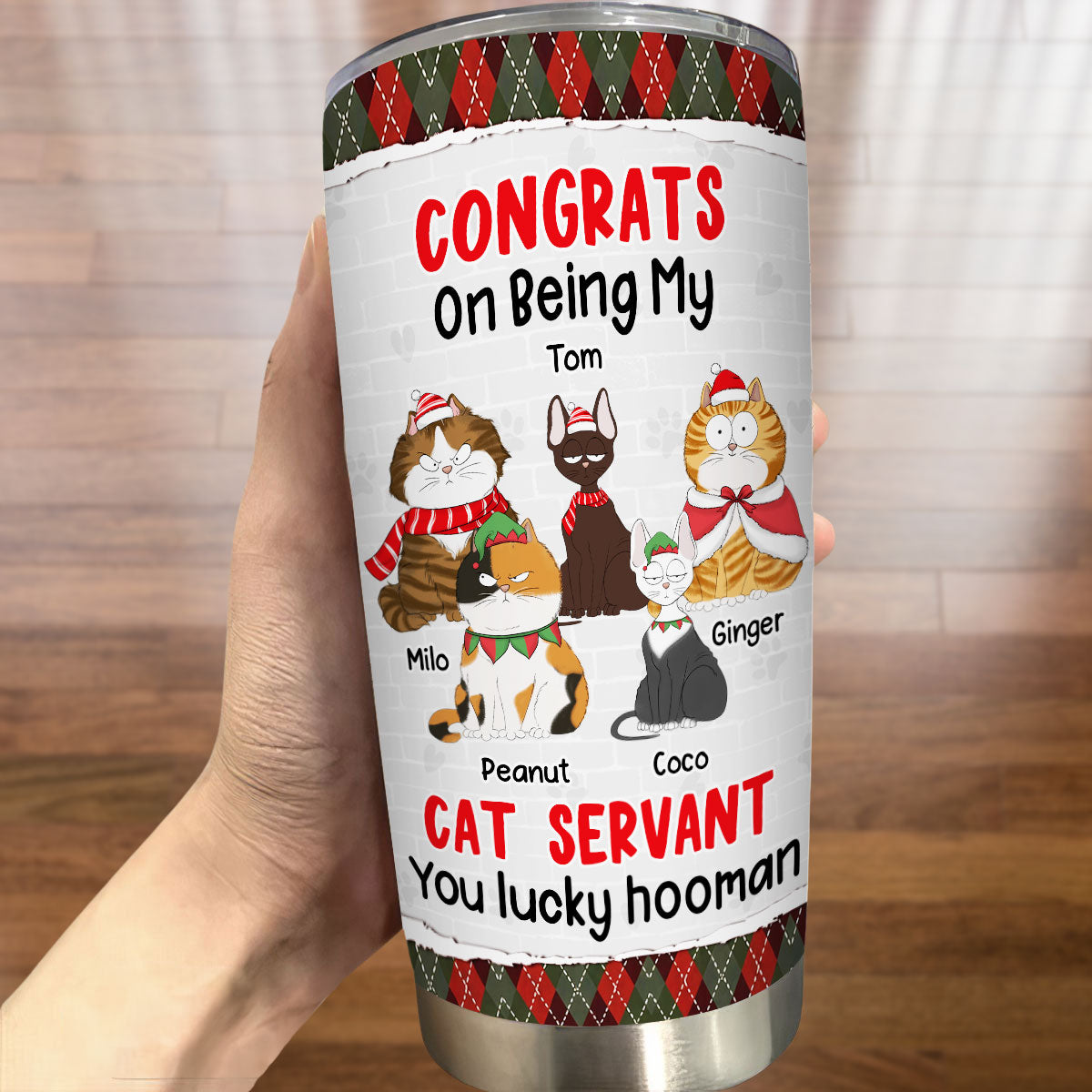 Custom Christmas Birthday Gifts For Pet Lovers • Congrats Lucky Hooman - Personalized Tumbler