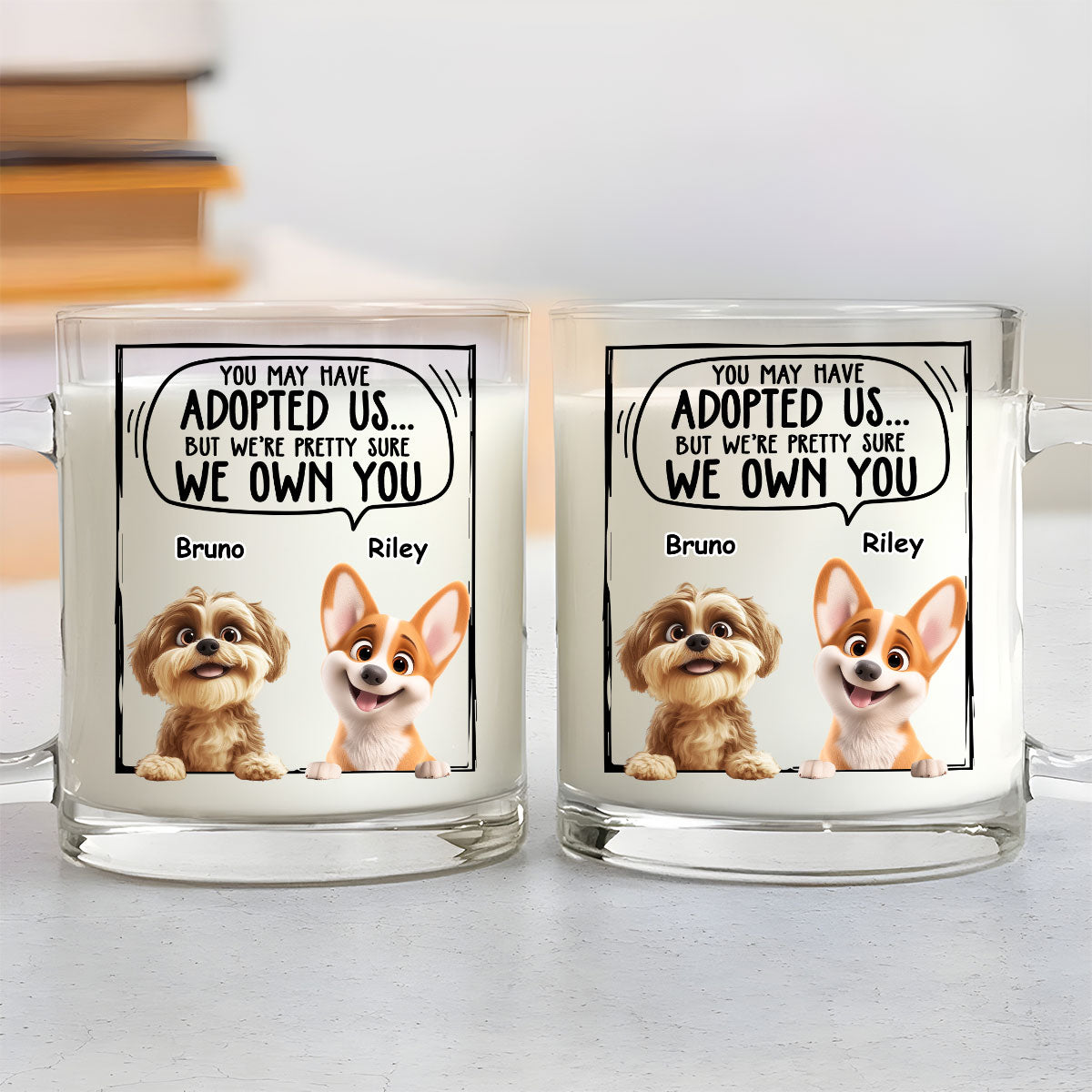 Custom Mother's Father's day Birthday Gifts For Dog Lovers • Adopted Me - Personalized Glass Mug
