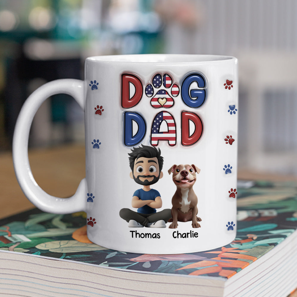Custom Father's day Birthday Gifts For Dog Dad, Dog Lovers • My Lovely Dog - Personalized 3D Inflated Effect Mug