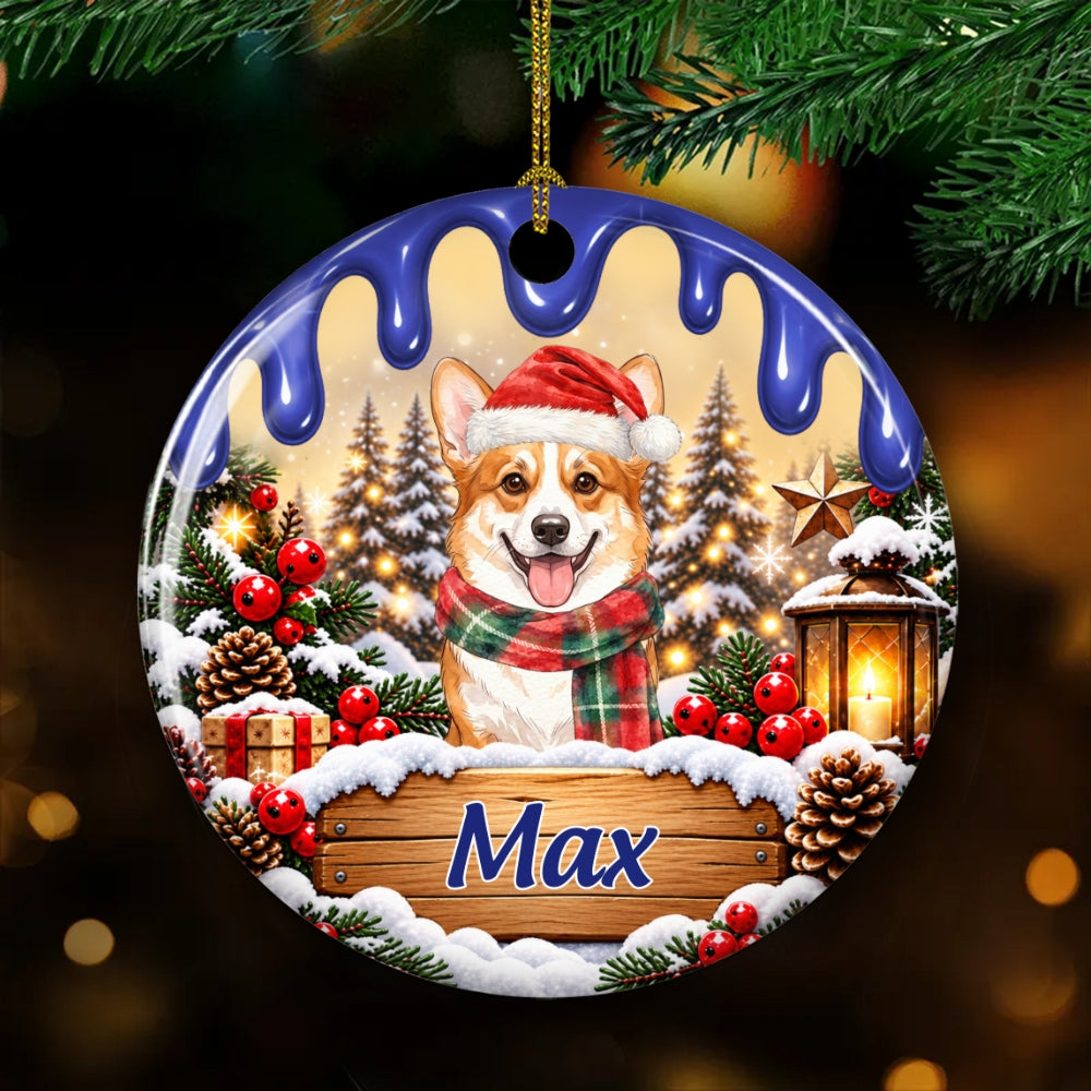 Custom Christmas Decor Home Birthday Gifts For Dog Lovers • My Merry Paws - Personalized Ceramic Ornament