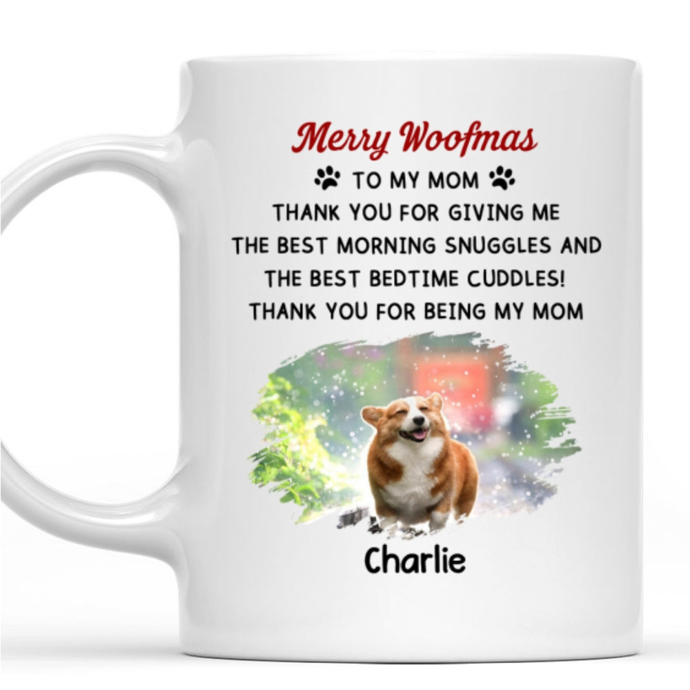 Custom Photo Christmas Birthday Gifts For Dog Lovers • Only Cuddle You At Bedtime Photo - Personalized Coffee Mug