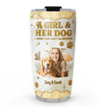 Custom Photo Christmas Birthday Gifts For Dog Mom, Dog Lovers • Girl And Dog Yellow Photo - Personalized 3D Effect Tumbler