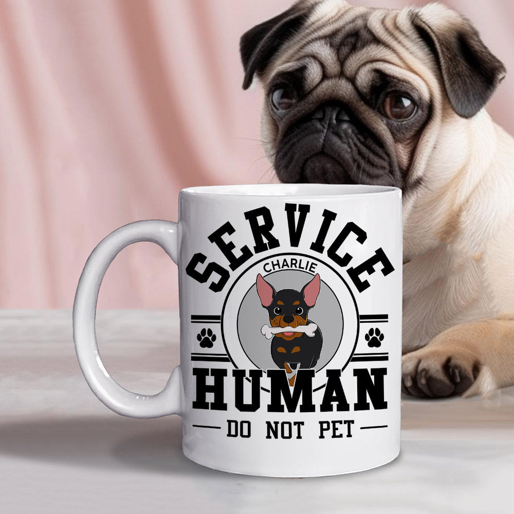 Custom Christmas Birthday Gifts For Dog Dad, Dog Lovers • Service Human, Do Not Pet - Personalized Coffee Mug