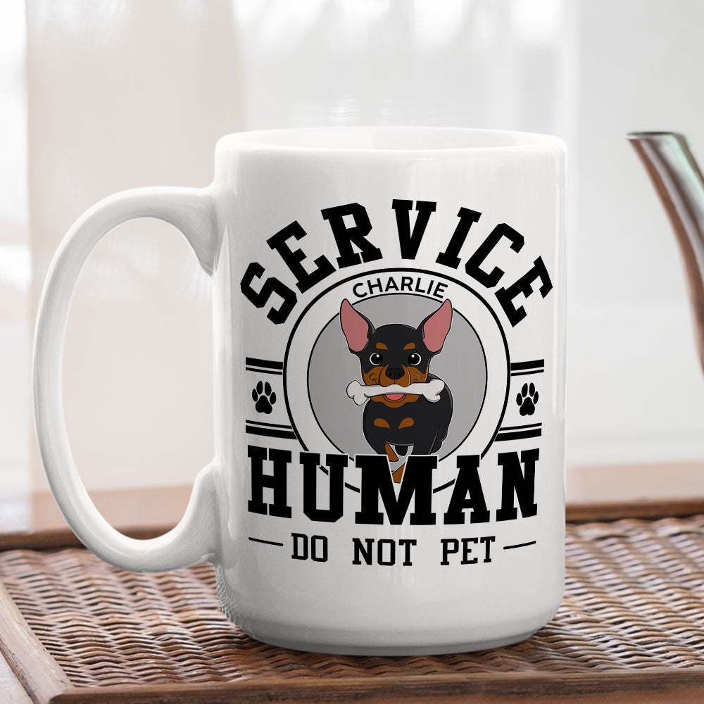 Custom Christmas Birthday Gifts For Dog Dad, Dog Lovers • Service Human, Do Not Pet - Personalized Coffee Mug