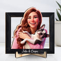 Happy Dog Mom Cartoonize - Personalized Wooden Plaque