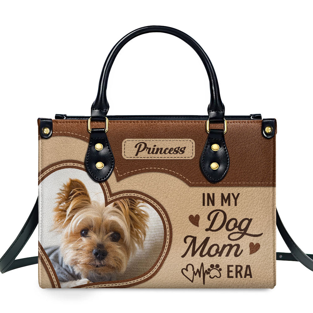 Dog Mom Era Heart - Personalized Leather Bag