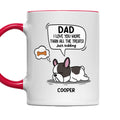 Custom Photo Christmas Birthday Gifts For Dog Lovers • I Love Dad More Than Treats - Personalized Accent Mug