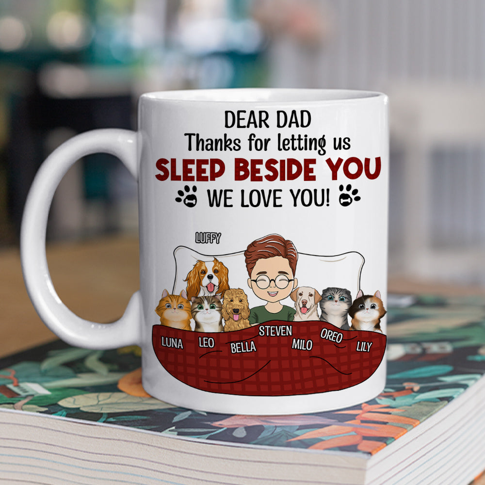 Custom Mother's day Birthday Gifts For Cat Mom, Cat Lovers • Letting Us Sleep Beside You - Personalized Coffee Mug