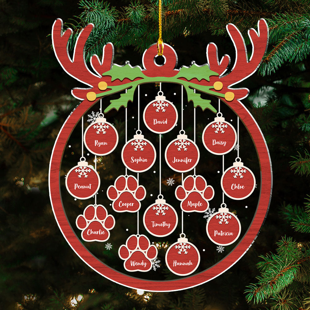 Red Paw Charm 2 - Personalized Acrylic Ornament