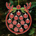 Red Paw Charm 2 - Personalized Acrylic Ornament