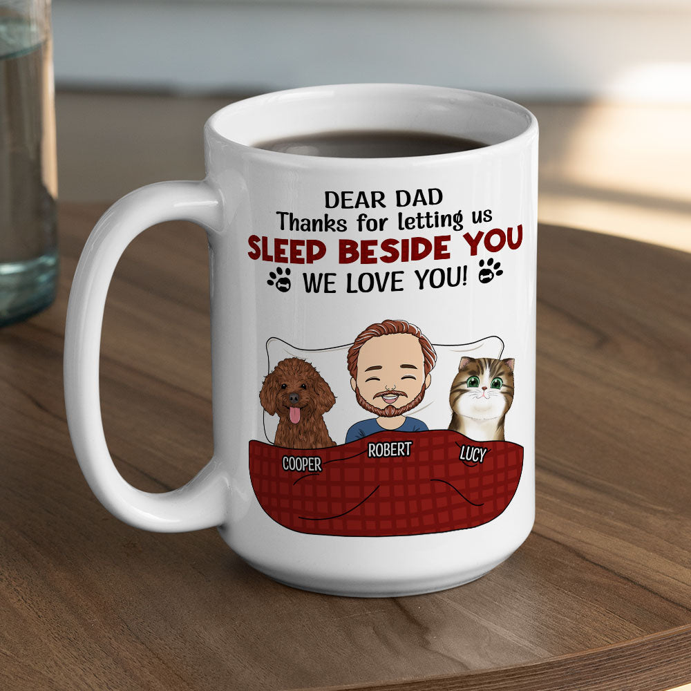 Custom Mother's day Birthday Gifts For Cat Mom, Cat Lovers • Letting Us Sleep Beside You - Personalized Coffee Mug