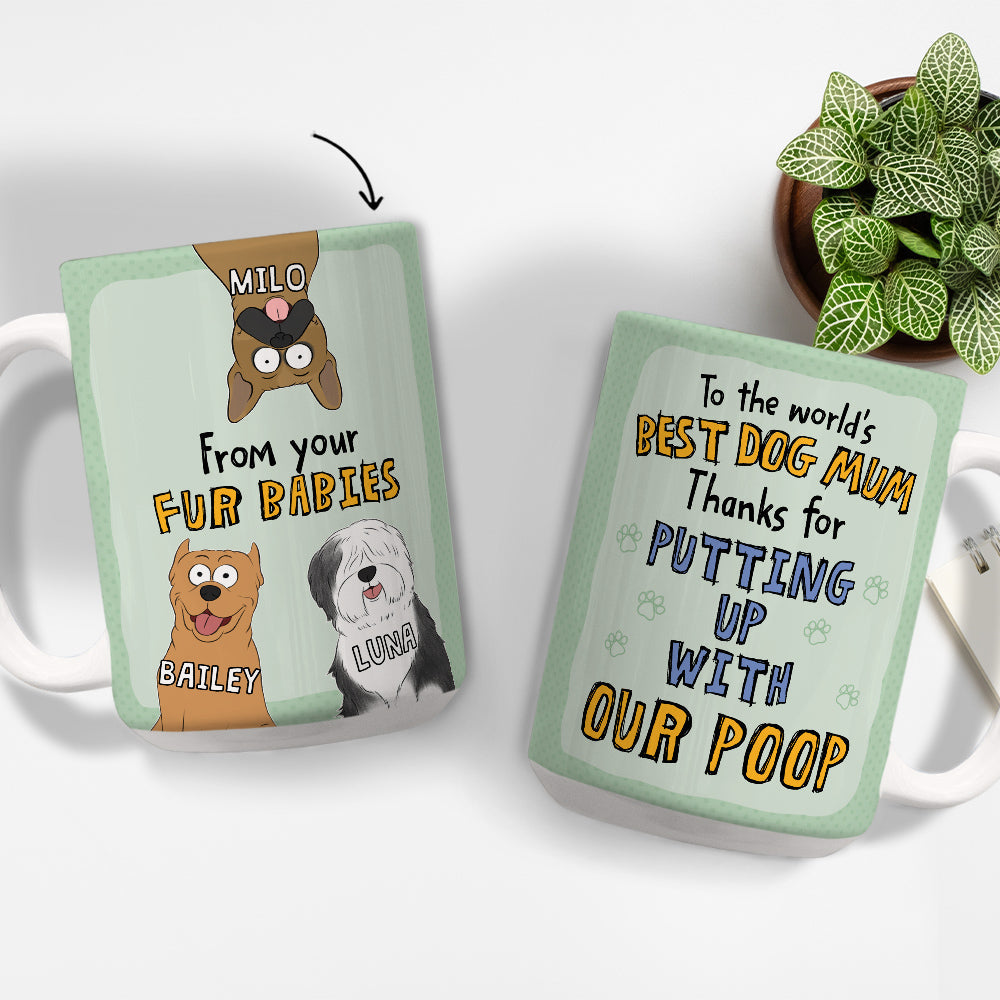Custom Photo Christmas Birthday Gifts For Dog Lovers • I Woof You Dad Mom - Personalized Coffee Mug