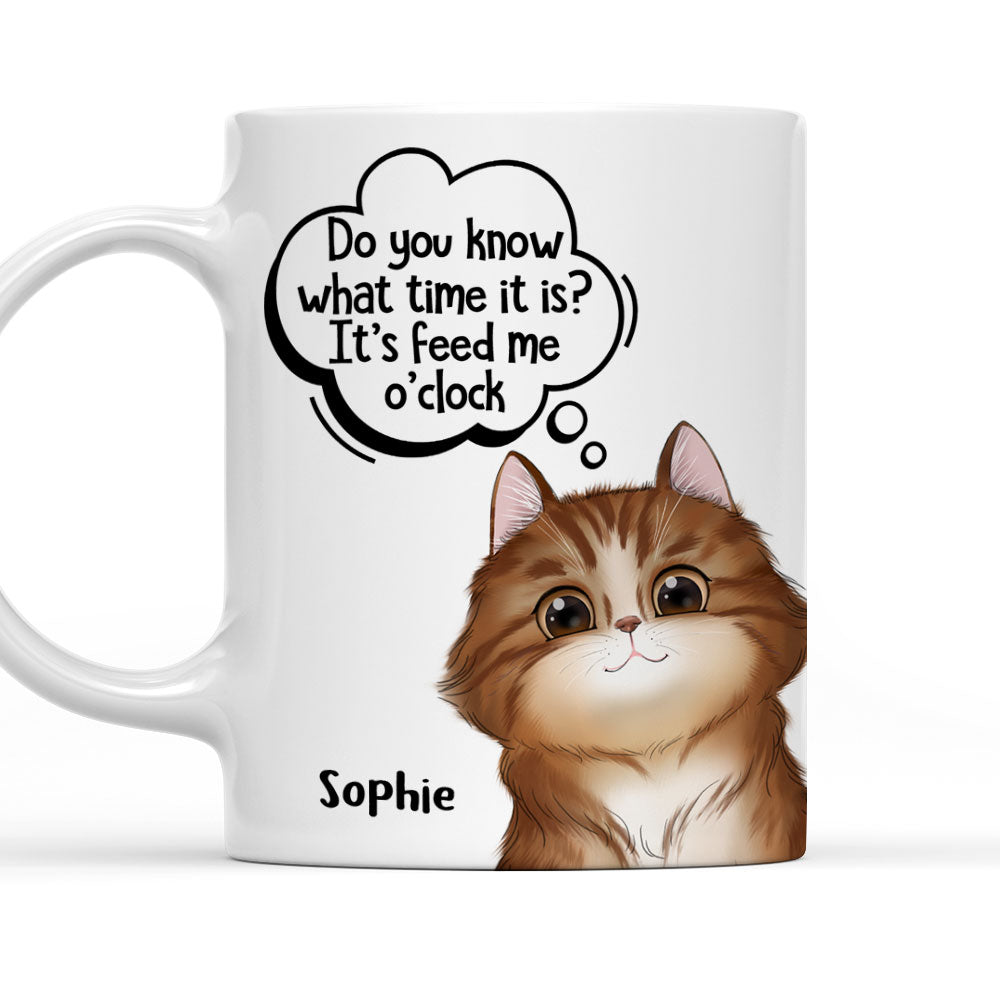 Custom Mother's day Birthday Gifts For Cat Mom, Cat Lovers • Feed Me O‘clock - Personalized Coffee Mug