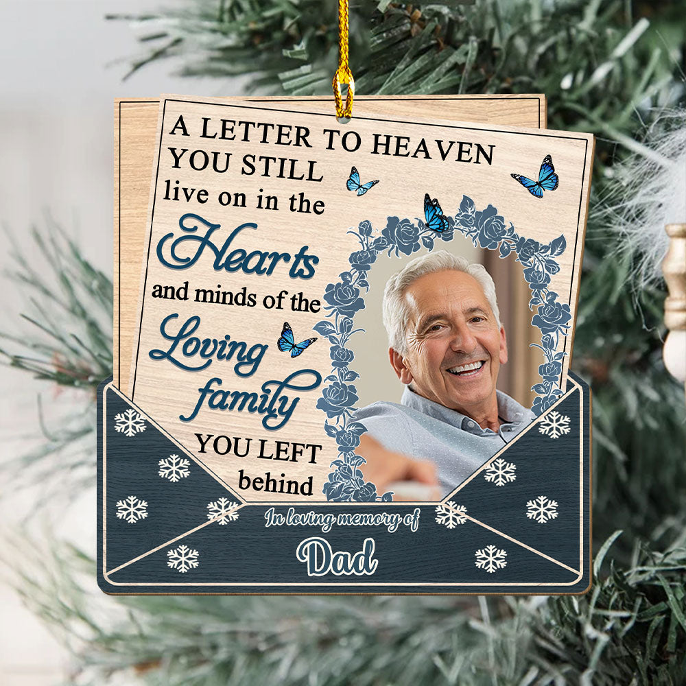 Hearts And Minds Letter - Personalized 1-layered Wood Ornament